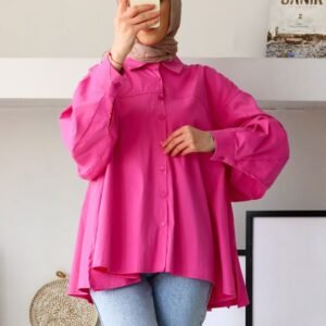 Alternative view of Pink Oversized Button-Down Tunic